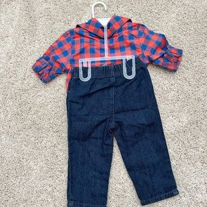 Carters plaid button up outfit. Top and bottom